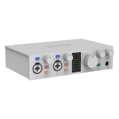Silver topping e2x2 otg professional audio interface showing multiple input output ports and spdif output expansion