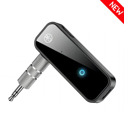 Black upgrades c28 music wireless adapter with bluetooth 5.3 3.5mm aux audio receiver transmitter and blue power light