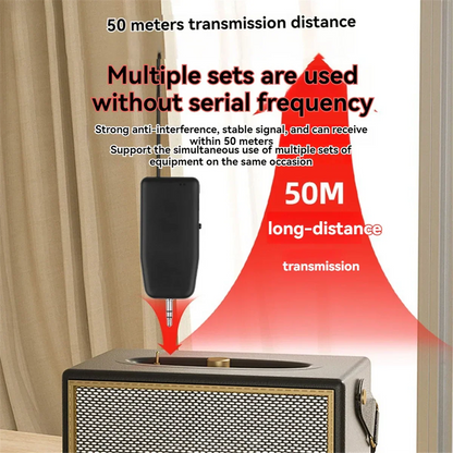 Black wireless violin wireless microphone transmitter with metallic connector for long-distance instrument microphone stage use
