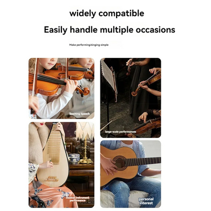 The new violin wireless microphone and audio receiver features violins acoustic guitar and traditional guqin for stage performance