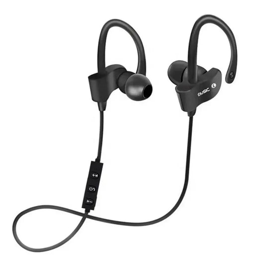 Black wireless earphones sport with ergonomic design and adjustable hook for secure fit headset gaming handsfree bluetooth headphones fone
