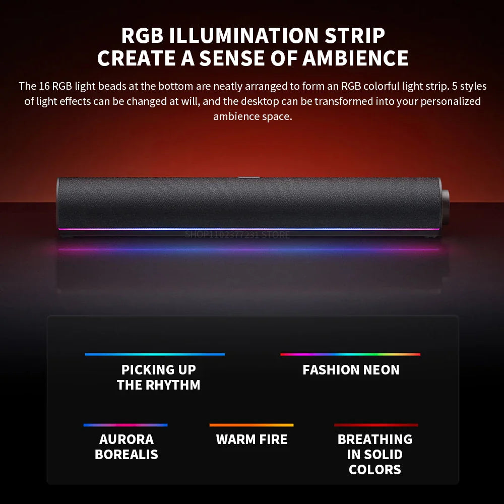 Black textured bar-style rgb led light strip with 16 color-changing beads for xiaomi redmi speaker sound effects and sky sound field