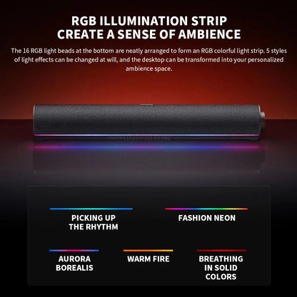 Black textured bar-style rgb led light strip with 16 color-changing beads for xiaomi redmi speaker sound effects and sky sound field