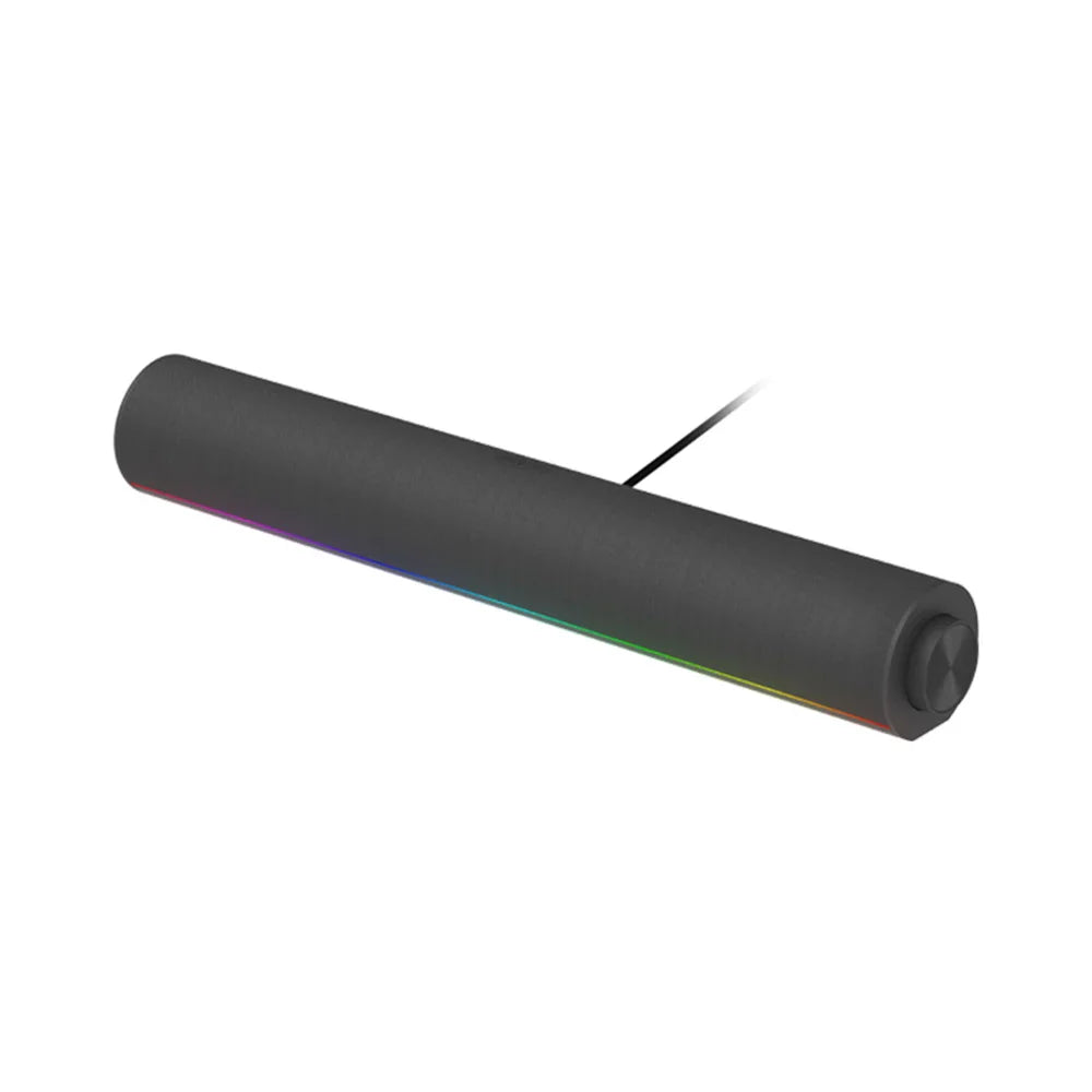 Black cylindrical rgb led light bar with matte finish and power cord for new xiaomi redmi stereo speaker sound field effects