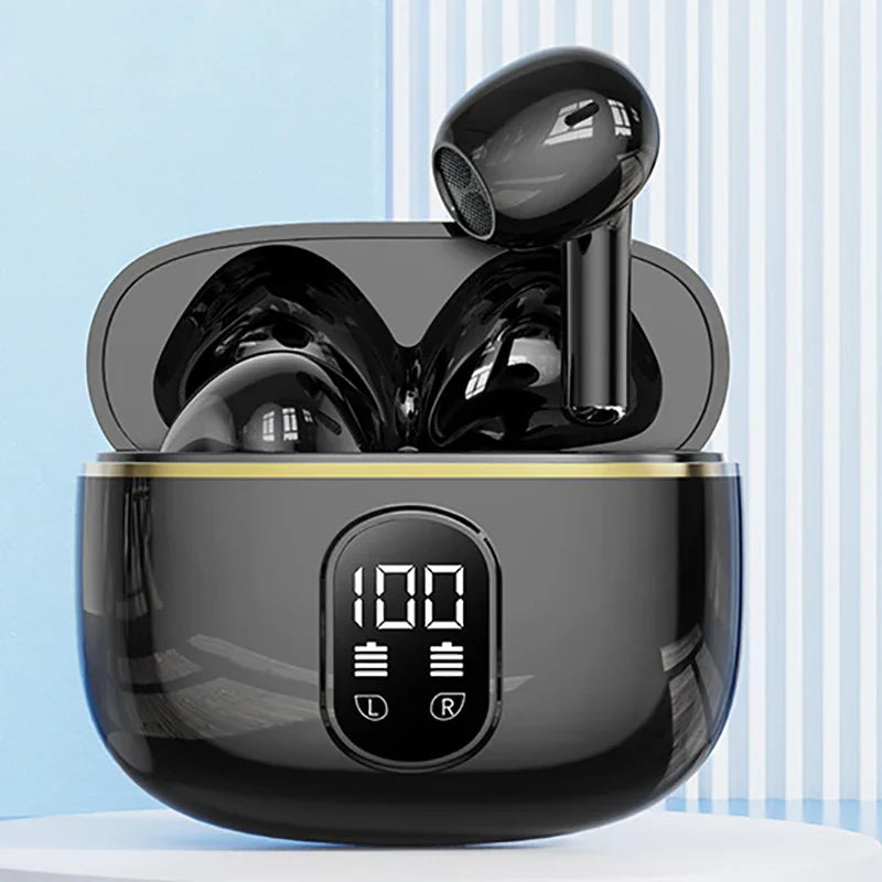 Black newest bluetooth earphone pro4-plus wireless headphone hifi stereo headset a87 with glossy finish in charging case