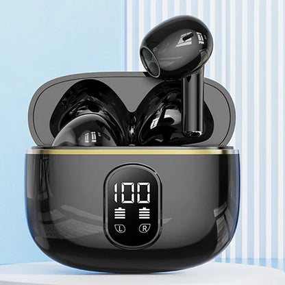 Black newest bluetooth earphone pro4-plus wireless headphone hifi stereo headset a87 with glossy finish in charging case