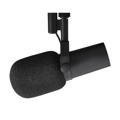 Black condenser recording microphone with foam windscreen and adjustable shock mount from newest manufacturer sm7b microphone kit