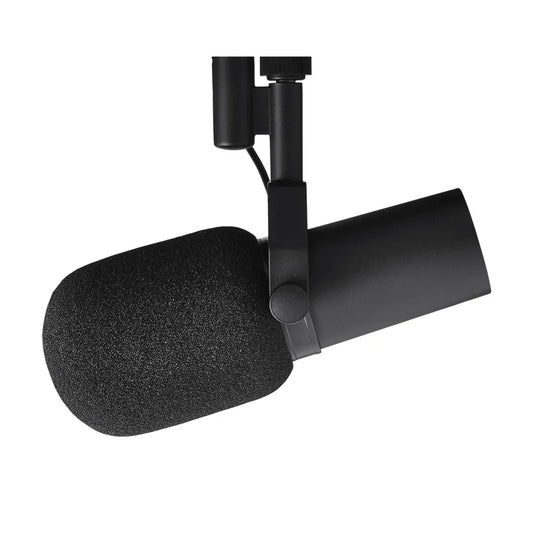 Black condenser recording microphone with foam windscreen and adjustable shock mount from newest manufacturer sm7b microphone kit