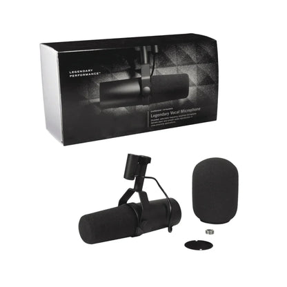 Black rode nt-1a dynamic vocal microphone with foam windscreen and mounting hardware in newest manufacturer sm7b microphone kit