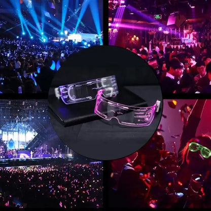 Clear glowing led party glasses with pink illumination and futuristic design for luminous glasses birthday parties bars music