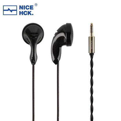 Black nicehck b80 wired flat earbud with 14.8mm topologybio diaphragm dynamic driver and hd microphone