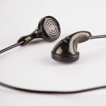 Black nicehck b80 wired flat earbud with topologybio diaphragm dynamic and perforated glossy earpiece design