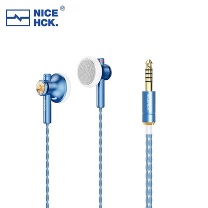 Blue nicehck eb2s pro metal dynamic microphone earphone with 3.5mm plug for meeting game iem use