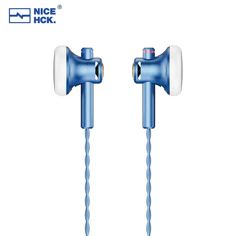 Blue nicehck eb2s pro dynamic microphone earphone with metal 3.5mm plug for meeting game iem use