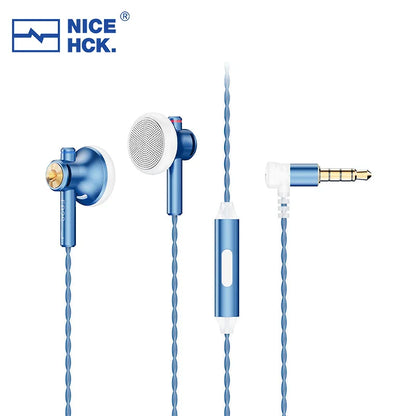 Blue nicehck eb2s pro wired earphone with 15.4mm lcp diaphragm and 3.5/4.4mm plug mic eb2s pro headset