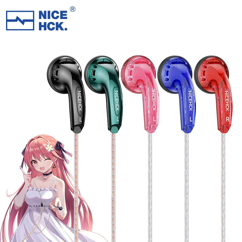 Five colorful nicehck yd30 wired earbuds with dynamic hd microphone for gaming meeting vido and clear audio quality