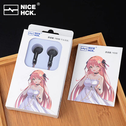 Black nicehck yd30 uv varnish earphones with dynamic hd microphone for gaming meeting vido and hifi music use