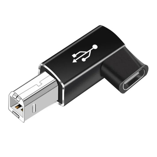 Black usb b male to usb c adapter with silver metallic connector and white icon for scanner printer converter midi controller keyboard