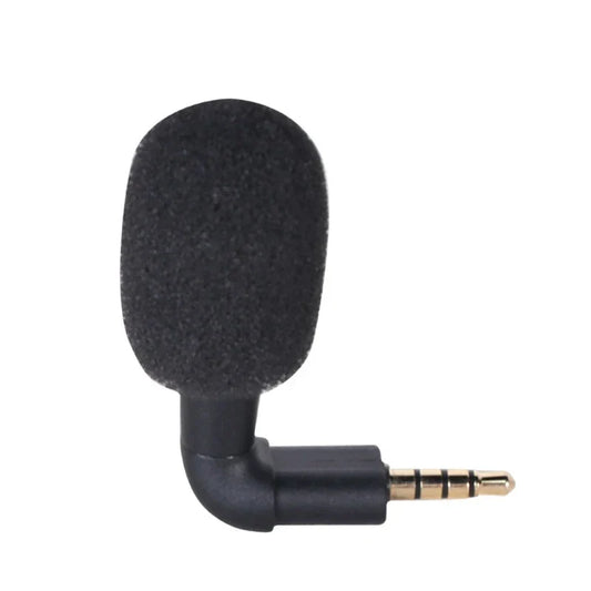 Black foam covered noise cancelling professional microphone attachment with 3.5mm audio jack for type beat music use