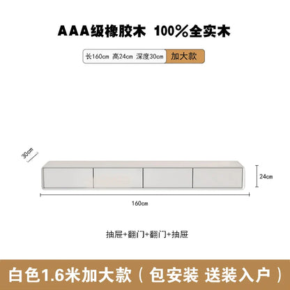 White 1.6 meter glamour tv stand made of aaa-grade rubberwood with drawers storage meuble and minimalist design glamour