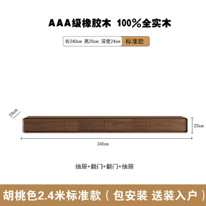 A sleek ruyi-colored modern tv stand with design minimalist glamour, rubberwood drawers storage meuble and sliding doors