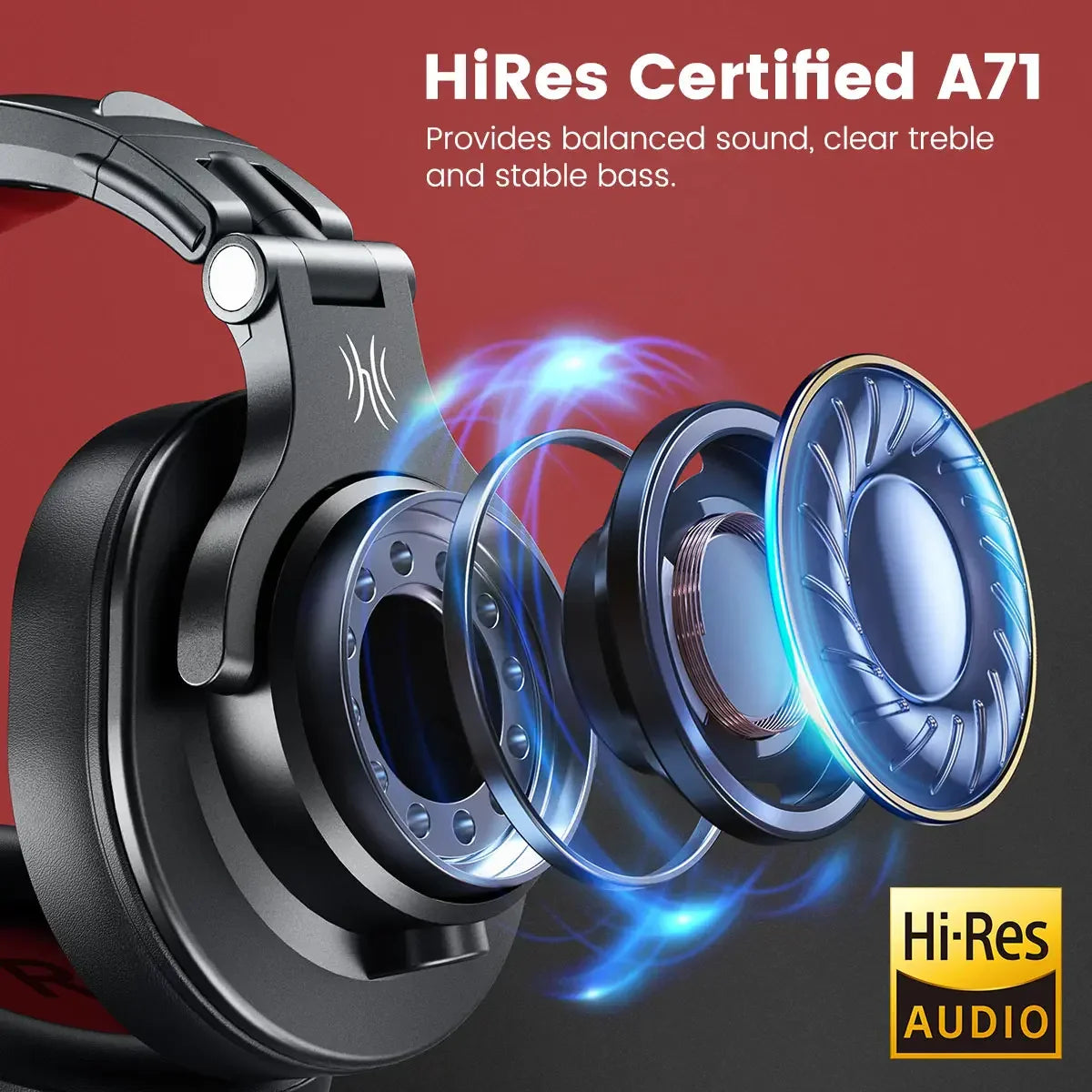 Oneodio a71 wired over ear black headphones with sleek metallic finish are monitor headphones offering balanced sound and maximum comfort