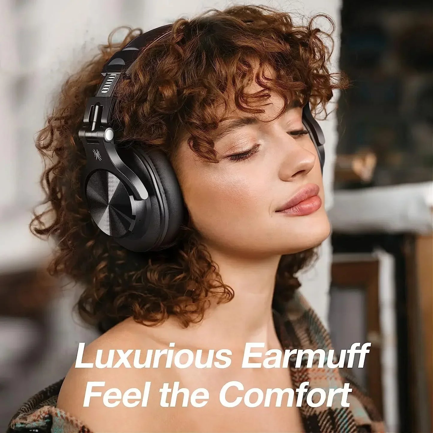 Black oneodio fusion a70 over-ear headphones with metallic accents for professional studio monitor and hi-res audio use