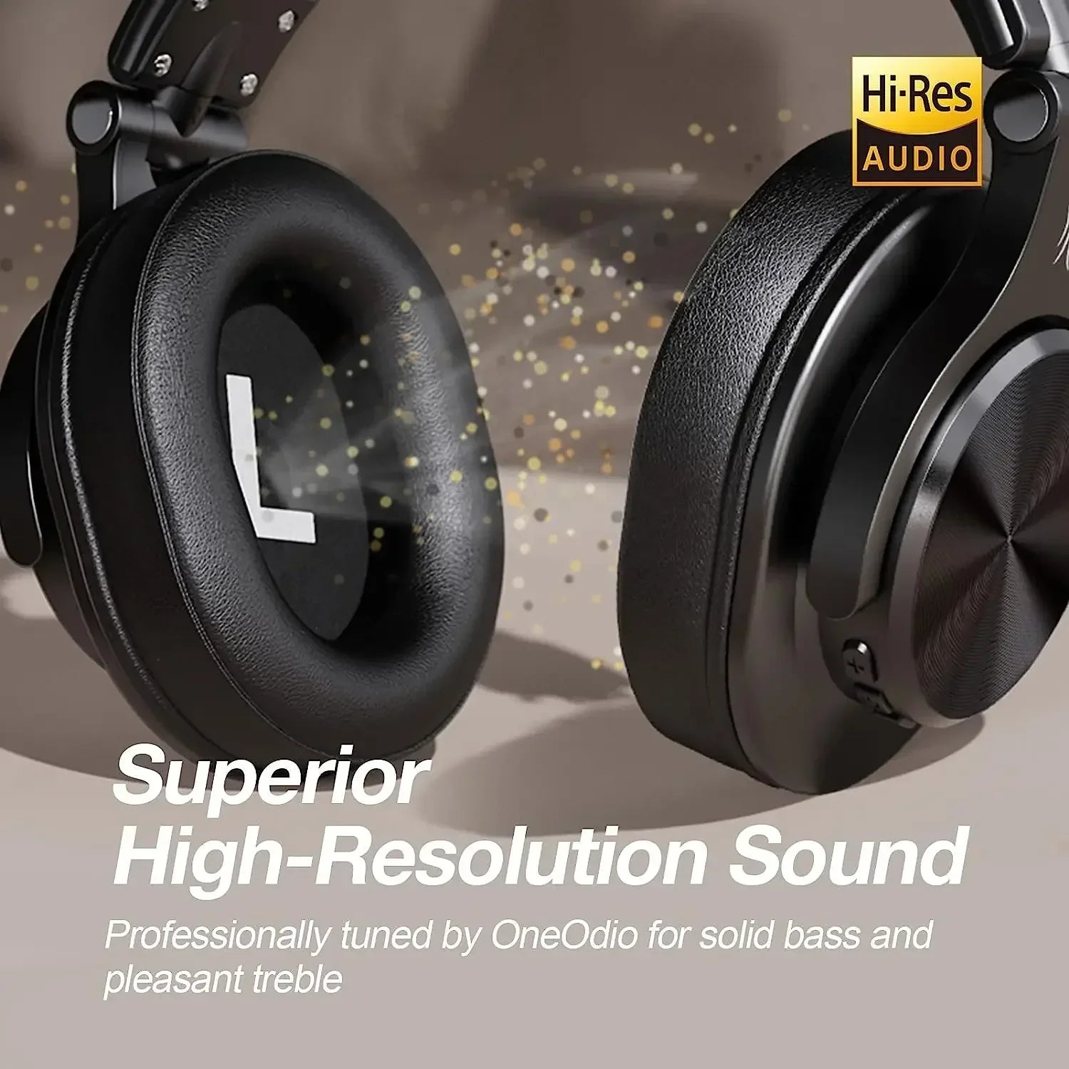 Black oneodio fusion a70 over ear bluetooth headphones with matte finish and silver accents professional studio monitor