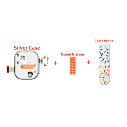 Back of silver original cds9 ultra smartwatch with sim card slot camera amoled google play stickers on case