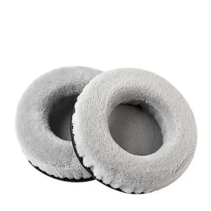 Soft gray plush original ear pad with fuzzy texture and black inner lining for sony headset accessories replacement
