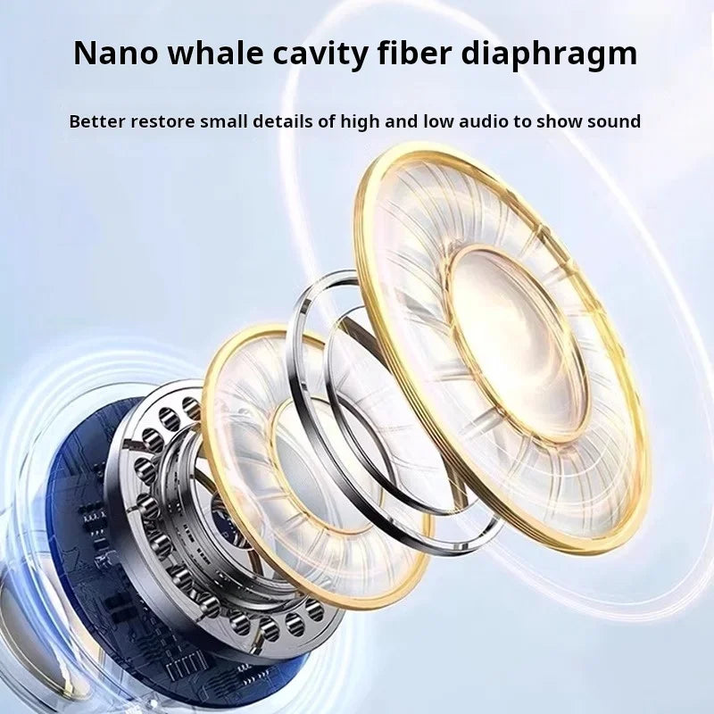 Original headphones wired earphones with nano whale cavity fiber diaphragm and gold silver rings for apple iphone audio