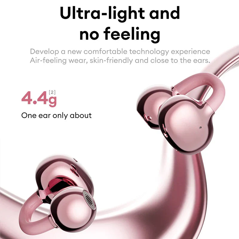 Original lenovo le302 rose gold bluetooth earphones hifi ear clip earbuds with sleek ergonomic design and lightweight build