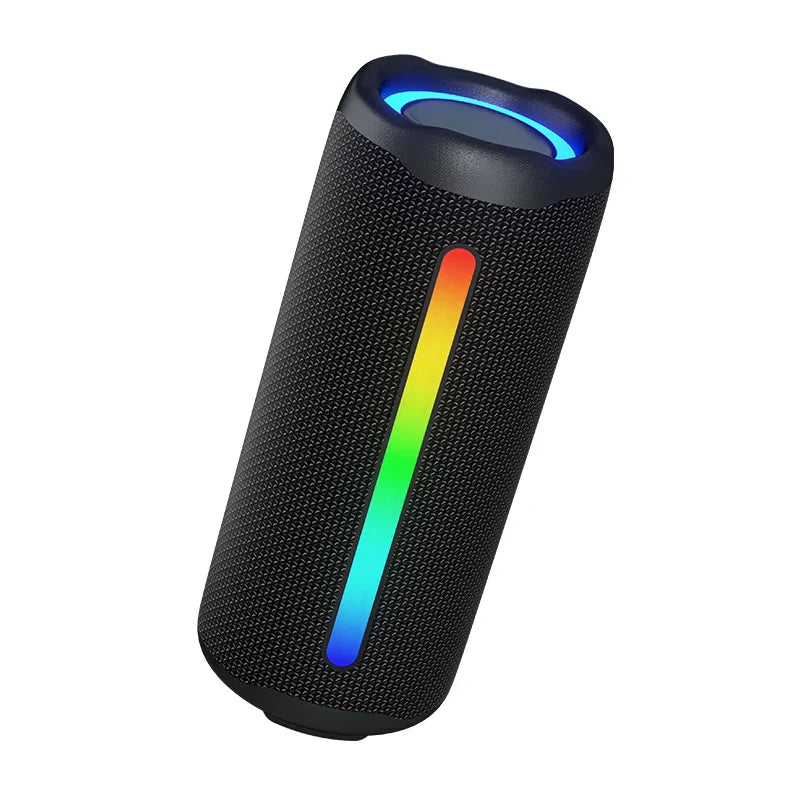 Black textured original oem factory ebs-613 16w high quality portable outdoor subwoofer speaker with super bass wireless rgb colorful led light