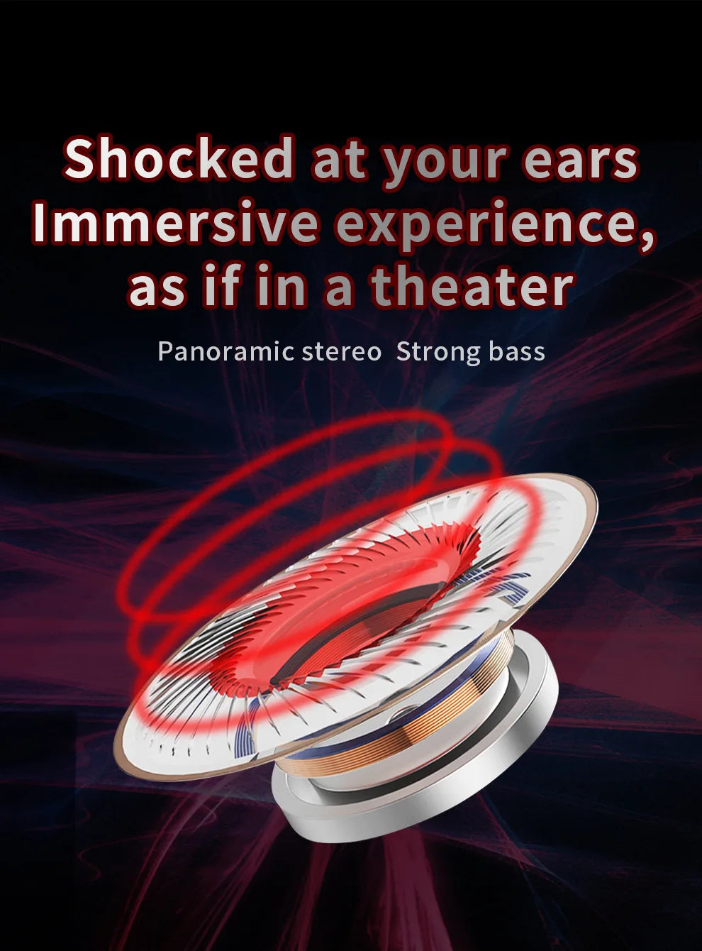 Silver and red circular metallic speaker driver of original qkz ak6 wired sports music earphones with mic copper driver