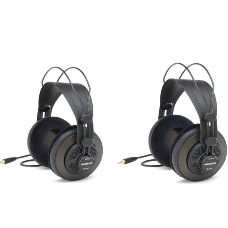 Black original samson sr850 monitoring headset velour earcup with padded headband for recording karaoke game use