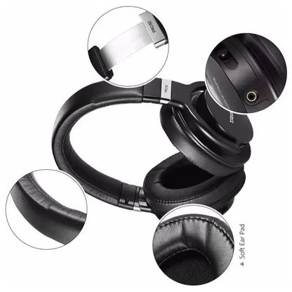 Black original takstar pro82 professional monitor headphones with padded ear cups and silver metal hardware for stereo pc recording