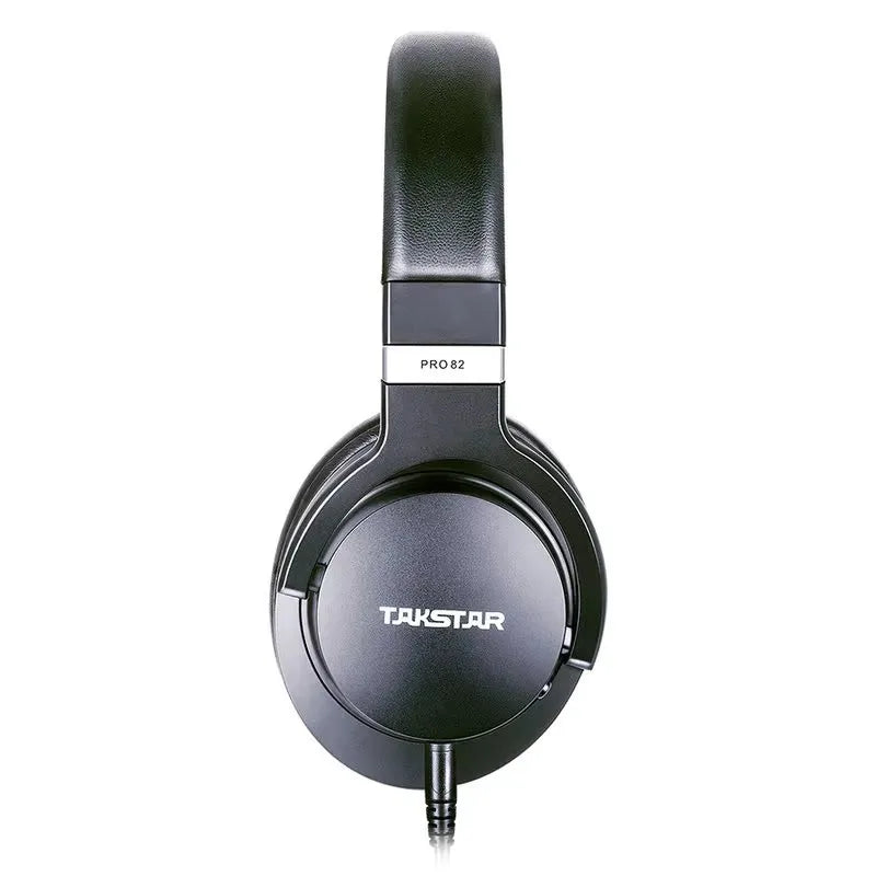 Black original takstar pro82 professional monitor headphones with matte finish and padded headband for stereo pc recording