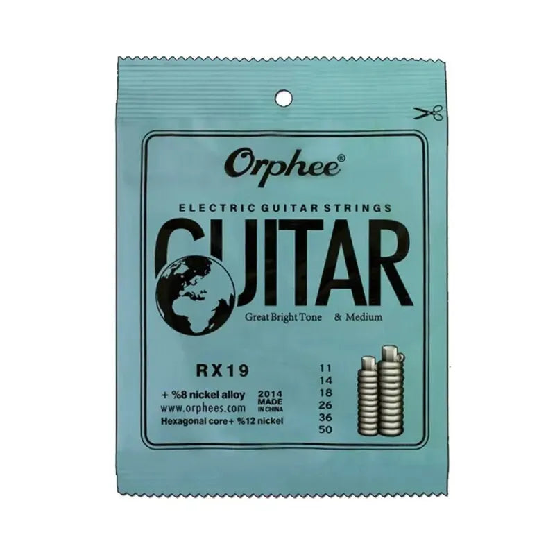 Orphee rx19 electric guitar strings in light blue nickel alloy super tension musical instruments accessories package