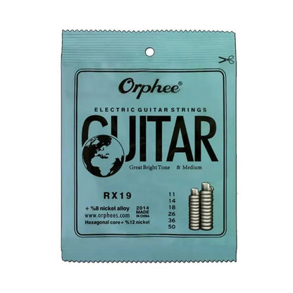 Orphee rx19 electric guitar strings in light blue nickel alloy super tension musical instruments accessories package
