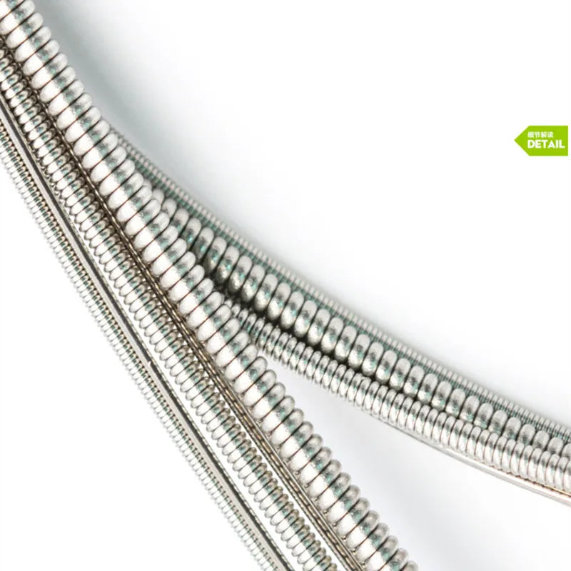 Silver metallic zipper with sleek interlocking tooth design for orphee rx15 guitar strings nickel alloy super light tension musical instruments