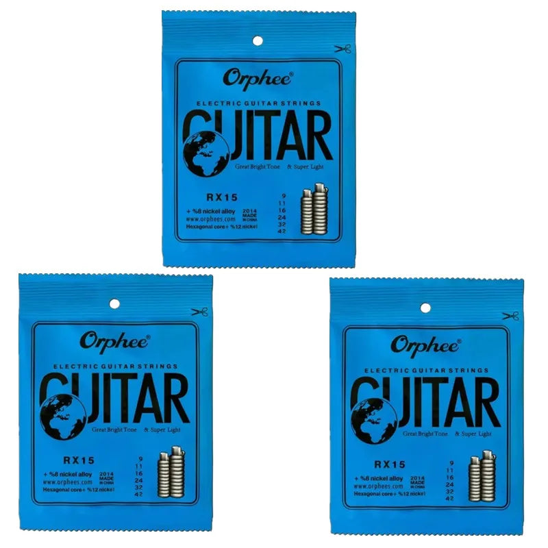 Blue packaged orphee rx15 electric guitar strings nickel alloy super light tension musical instruments accessories