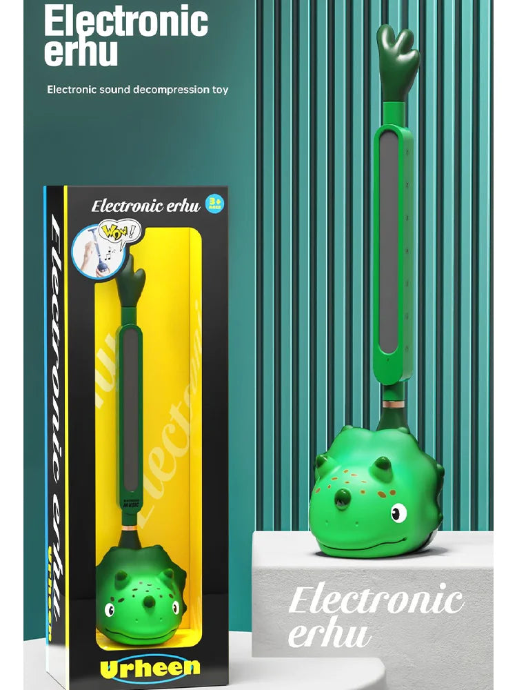 Green plastic otamatone japanese electronic synthesizer tadpole kawaii toy with dinosaur head usb charging feature