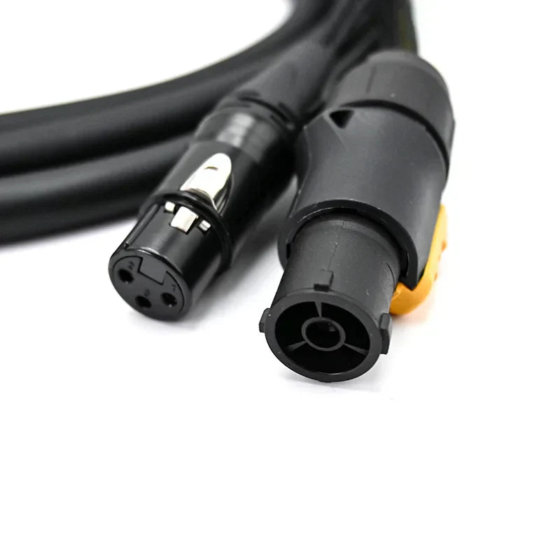 Black xlr true1 combi audio cable with yellow locking mechanism 10m ip65 xlr for speaker moving head use