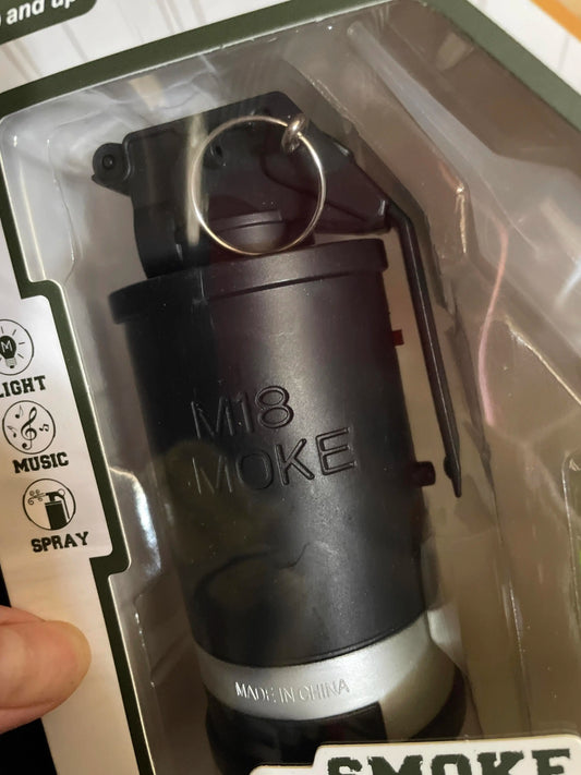 Black plastic m18 smoke grenade toy with silver ring made in china for music stage performance props cs games gift