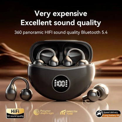 Black ows wireless headphones fone bluetooth headset with mic featuring sleek metallic noise canceling earphones for ear music sports