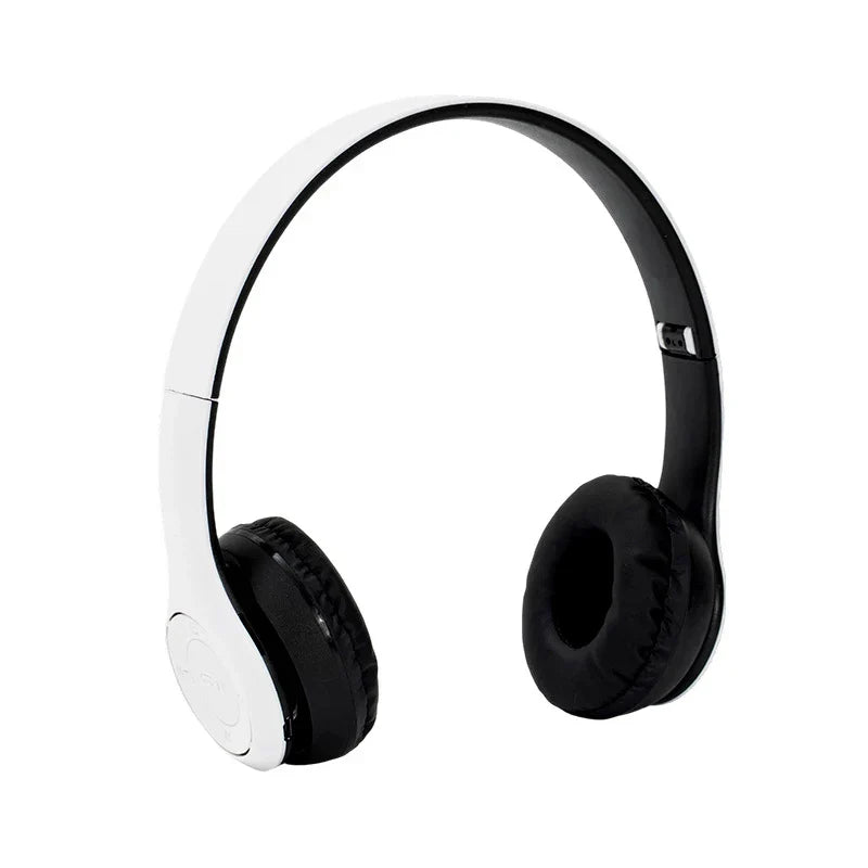 White and black p47 wireless bluetooth foldable headsets bass music stereo headphone with mic for smartphones and gaming