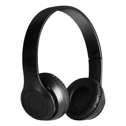 Black over-ear wireless headphones with padded earcups featuring foldable hifi stereo bass for gaming kid girl use