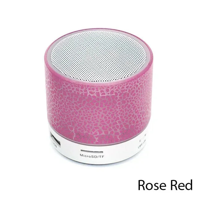 Rose red cylindrical pc speaker with textured crackled finish and silver mesh grille for notebook desktop caixa use