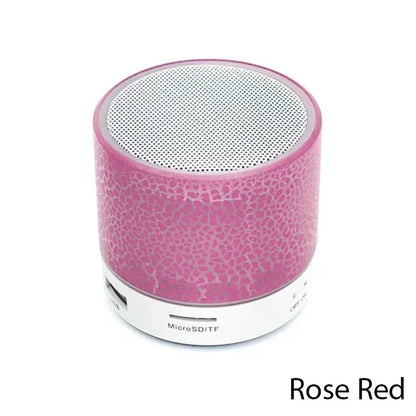 Rose red cylindrical pc speaker with textured crackled finish and silver mesh grille for notebook desktop caixa use