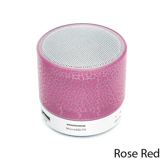Rose red cylindrical pc speaker with textured crackled finish and silver mesh grille for notebook desktop caixa use